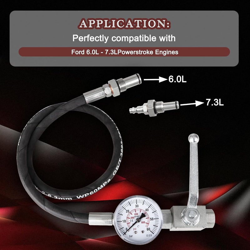 Danhonwin High Pressure Oil System IPR Air Test Tool Special Kit Compatible with Ford 6.0L-7.3L Powerstroke Diesel - Image 2